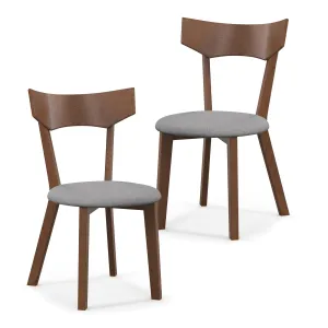 Giantex Wooden Dining Chairs, Solid Wood Kitchen Chairs w/Curved Back & Cushioned Seat set of dining chairs, wooden chairs