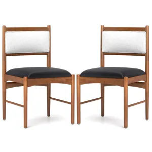 Giantex Wooden Dining Chairs, Upholstered Kitchen Chairs w/Rubber Wood Frame & Faux Leather Padded Seat set of dining chairs, wooden chairs