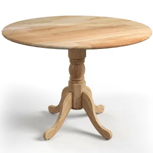 Giantex Wooden Dining Table, Dining Table with 40" D Round Tabletop & Curved Trestle Legs farmhouse dining table, extendable dining table