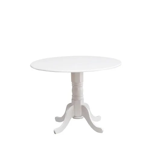 Giantex Wooden Dining Table, Dining Table with 40" D Round Tabletop & Curved Trestle Legs