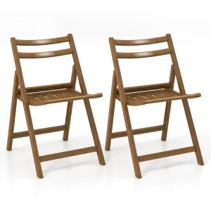 Giantex Wooden Folding Chairs Set, Dining Chairs with Wide Curved Seat set of dining chairs, wooden chairs