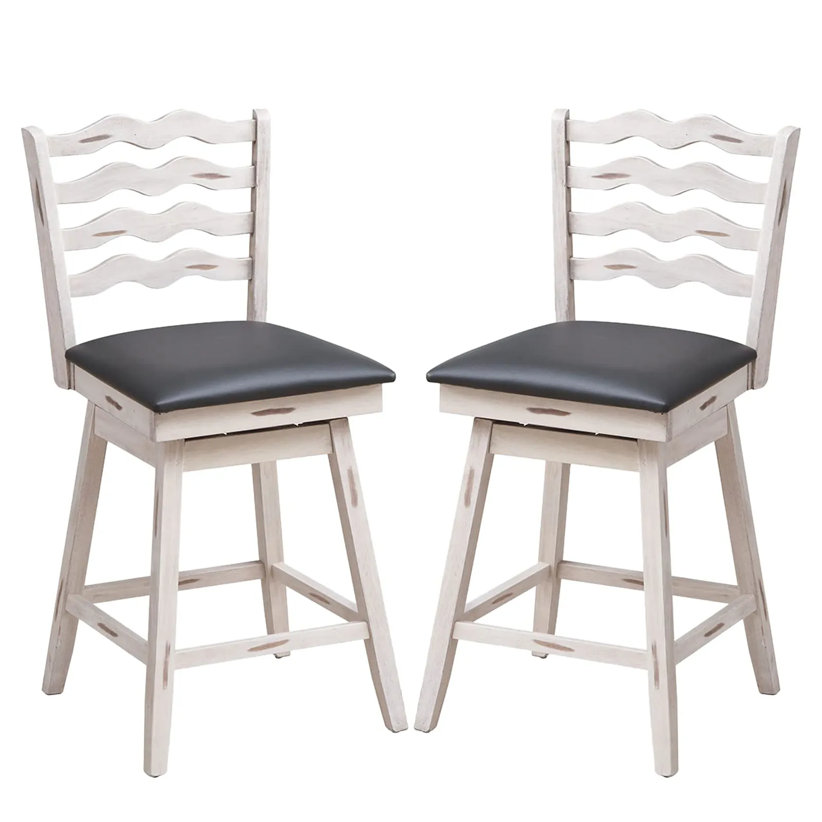 Giantex Wooden Upholstered Barstools for Kitchen Island kitchen barstool, adjustable bar stool