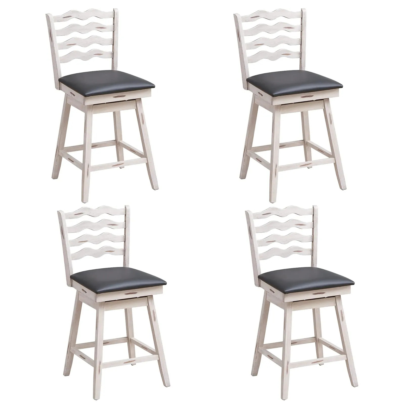 Giantex Wooden Upholstered Barstools for Kitchen Island