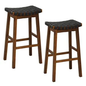 Giantex Woven Saddle Stools Set of 2 kitchen barstool, adjustable bar stool
