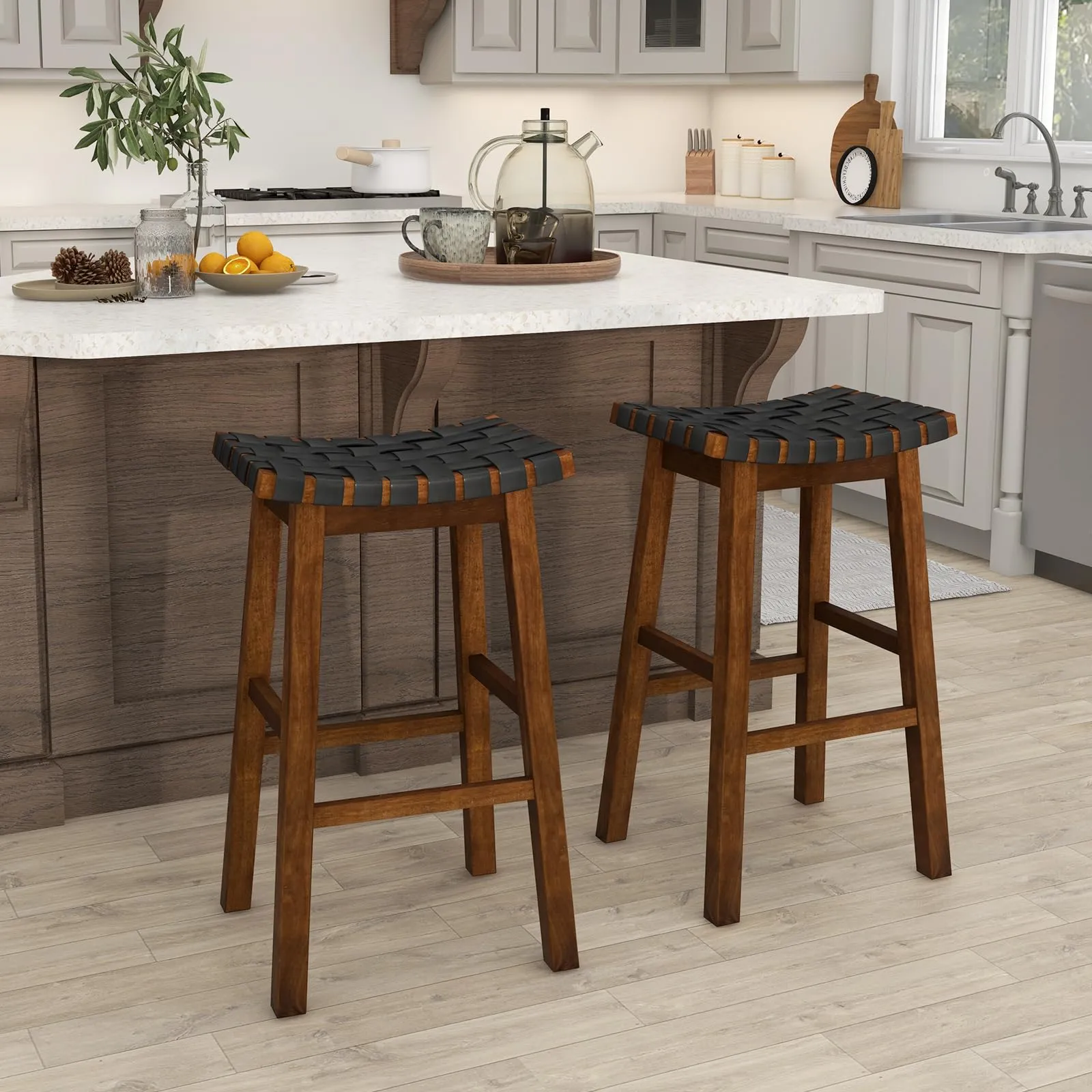 Giantex Woven Saddle Stools Set of 2