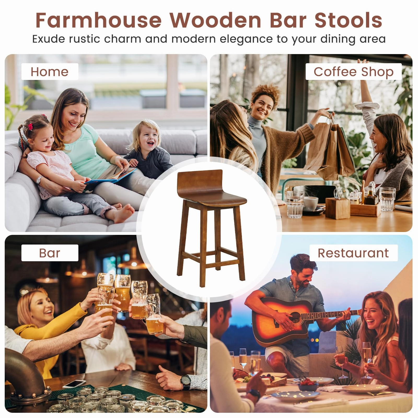 Giantex 24.5" Swivel Bar Stools Set of 2/4