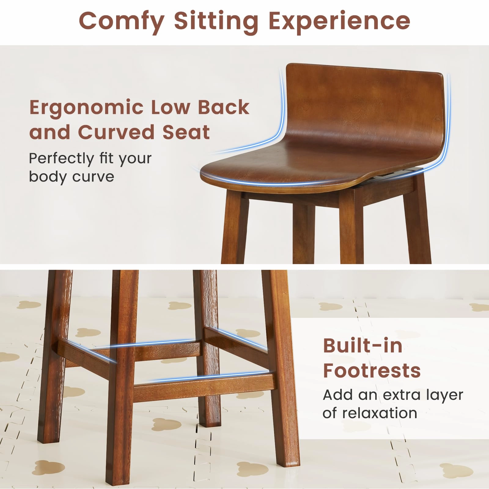 Giantex 24.5" Swivel Bar Stools Set of 2/4