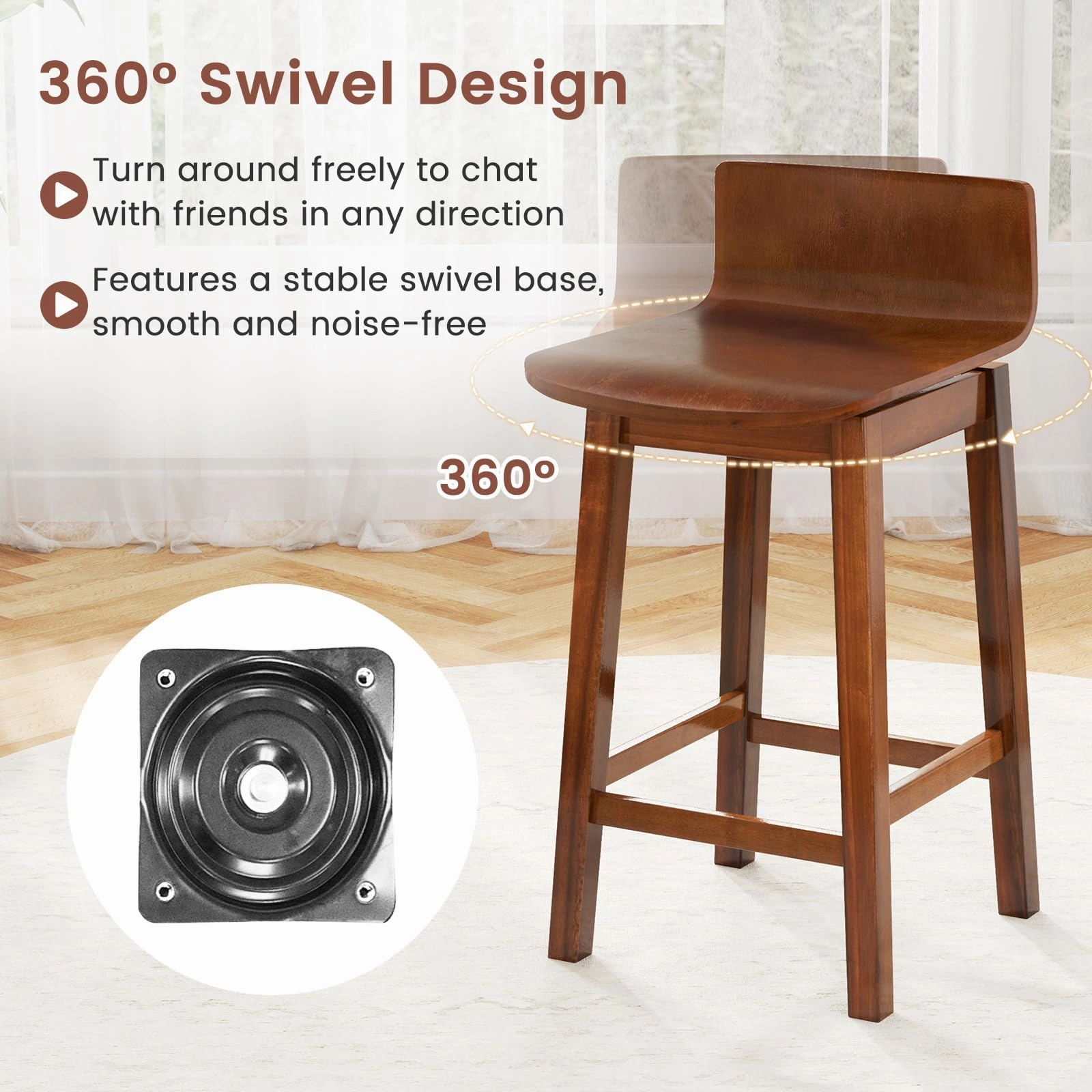 Giantex 24.5" Swivel Bar Stools Set of 2/4