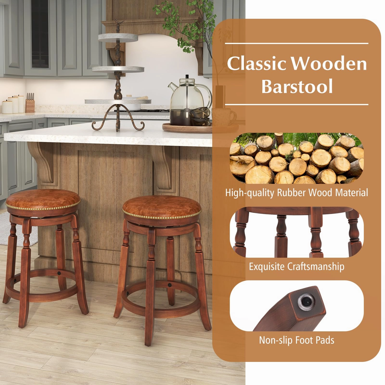 Giantex 24" /29.5" Swivel Bar Stools