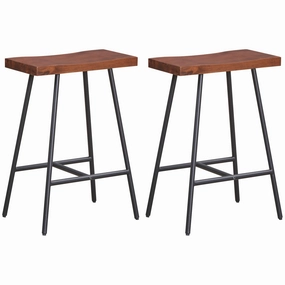 Giantex 24" Bar Stools Set of 2, Counter Height Bar Stools with Footrests, Solid Metal Legs kitchen barstool, adjustable bar stool