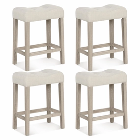 Giantex 24" Bar Stools Set of 4, Upholstered Counter Height Saddle Bar Stools kitchen barstool, adjustable bar stool