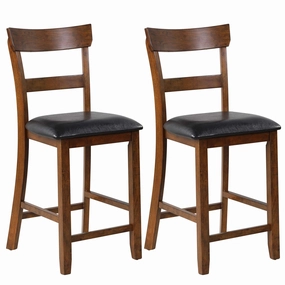 Giantex 25.5-Inch Counter Height Chair with Backrest, Foam-Padded Cushion, Rubber Wood Legs kitchen barstool, adjustable bar stool