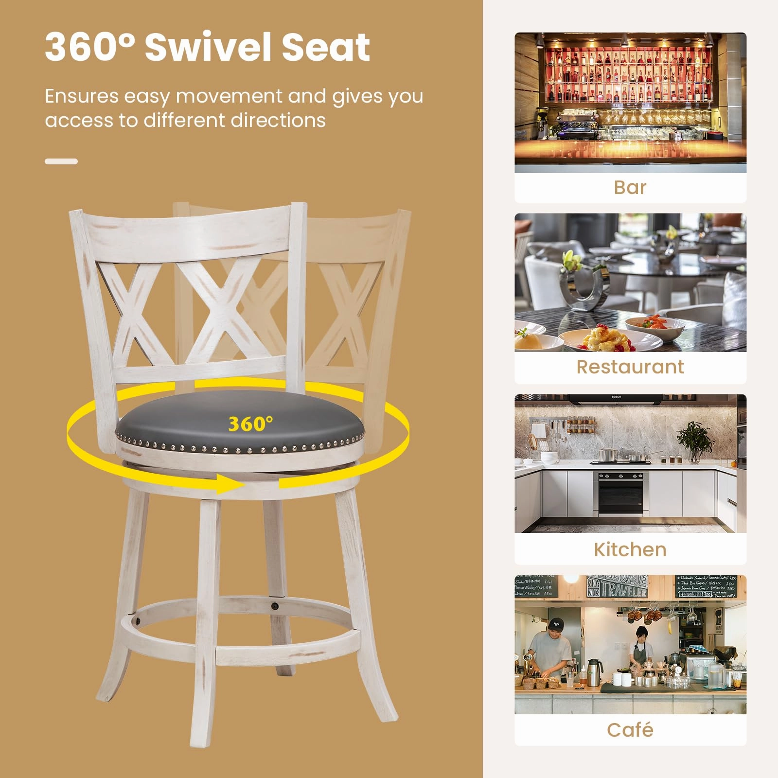 Giantex 25.5" Bar Stools Set