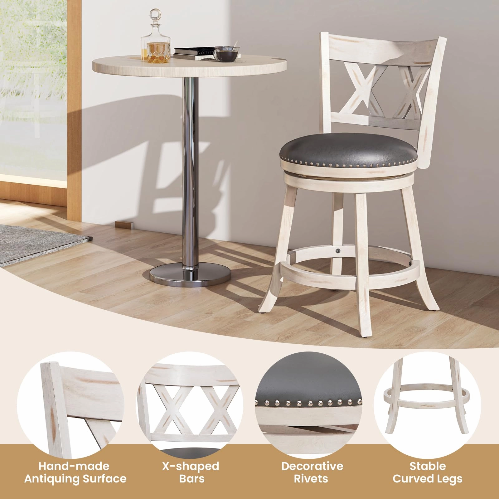 Giantex 25.5" Bar Stools Set