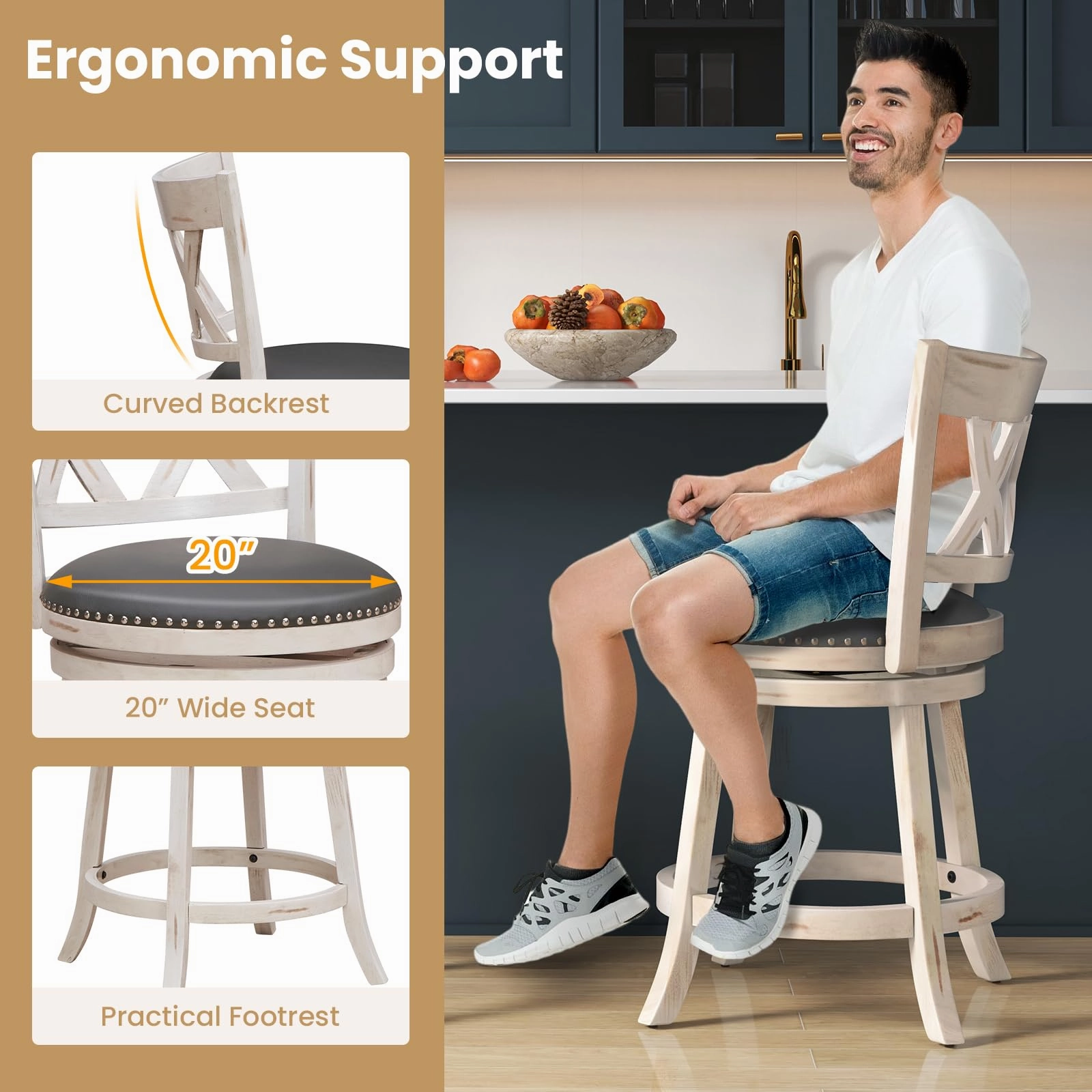 Giantex 25.5" Bar Stools Set