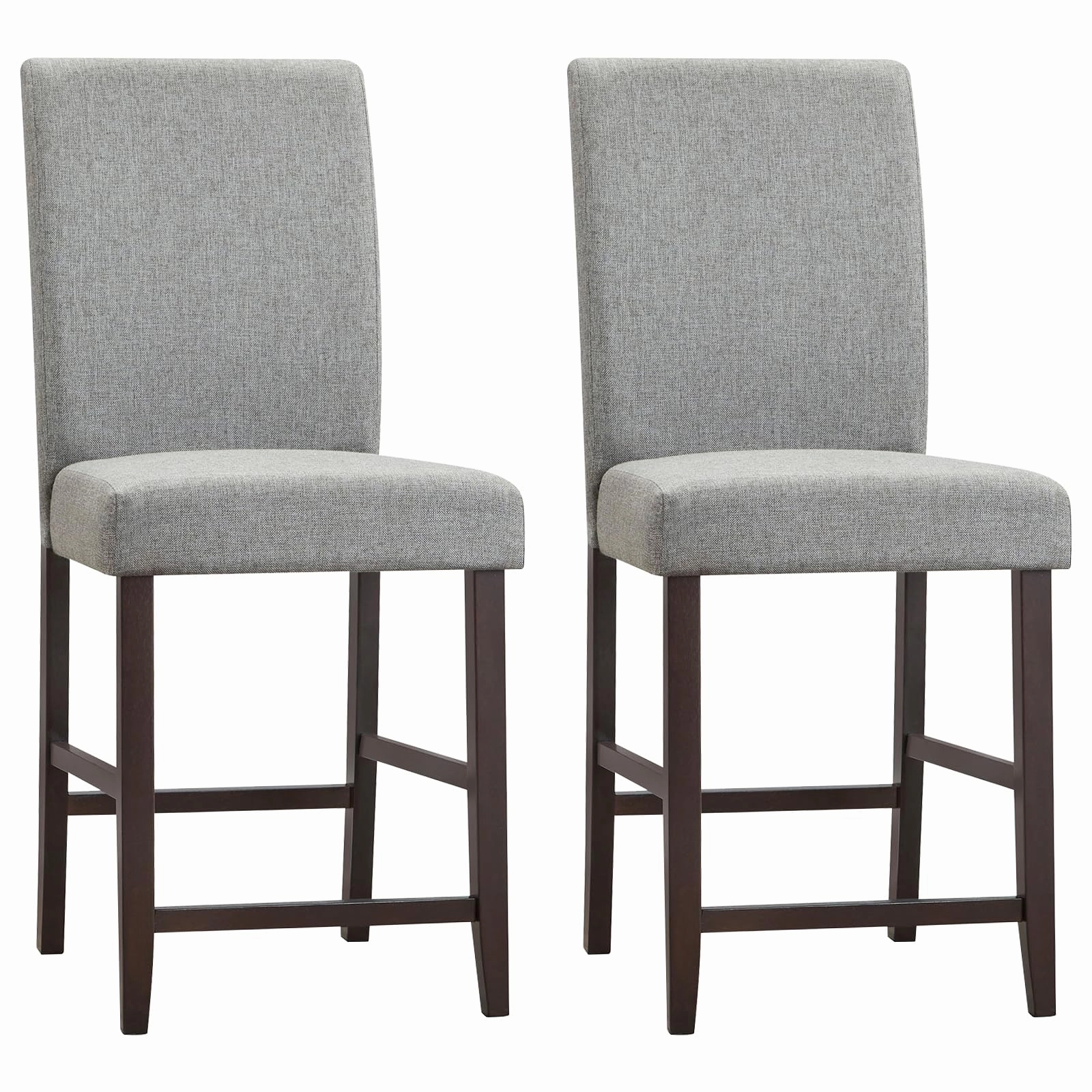 Giantex 25 inch Wooden Vintage Bar Chairs, Counter Stools w/ Upholstered Foam Cushion & Solid Rubber Wood Legs