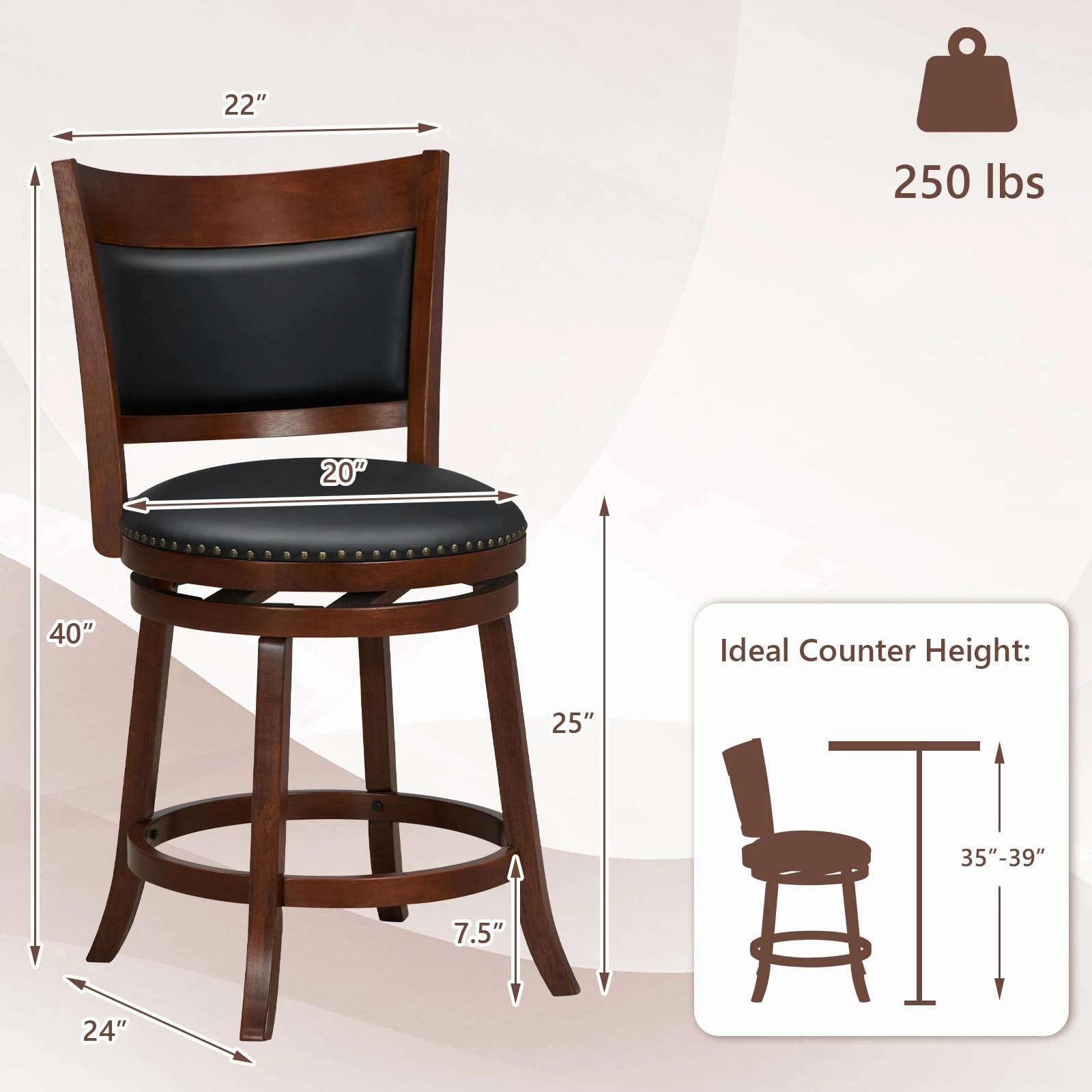 Giantex 25" Bar Stools Set of 4