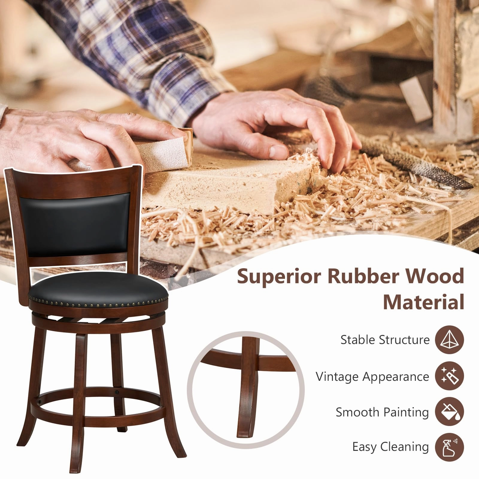 Giantex 25" Bar Stools Set of 4