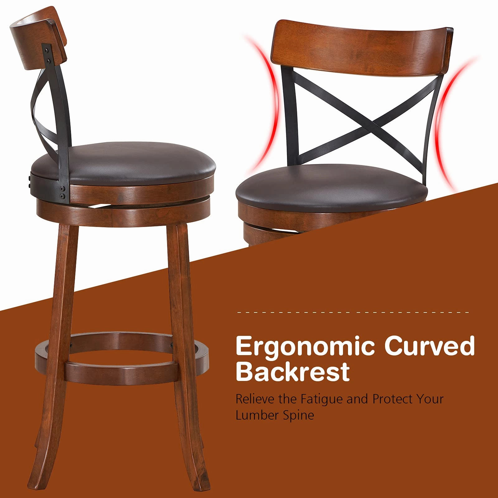 Giantex 25Height Kitchen Counter Bar Stools for Kitchen Island, Pub, and Restaurant