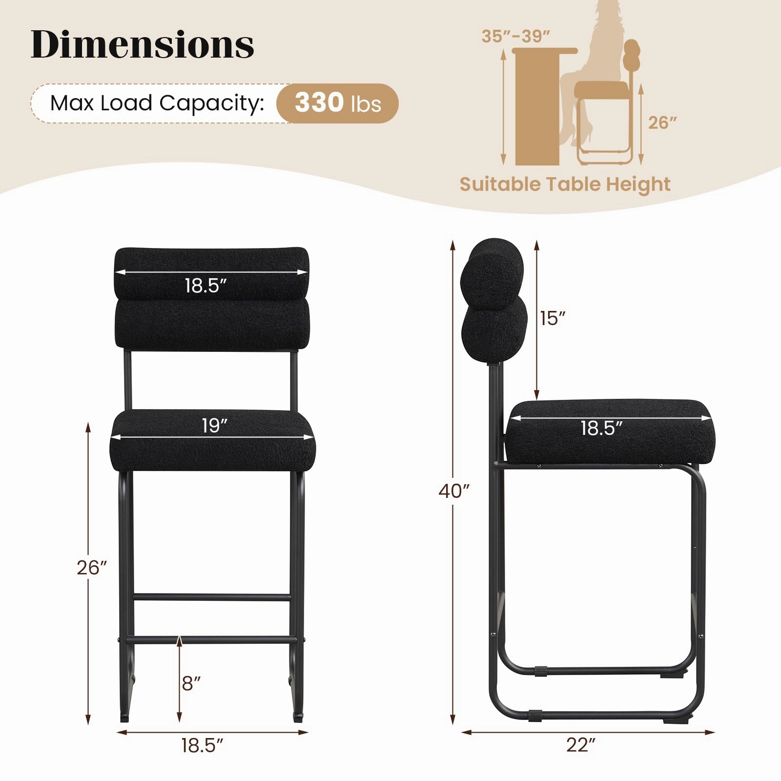 Giantex 26" Counter Height Bar Stools Set of 2/4