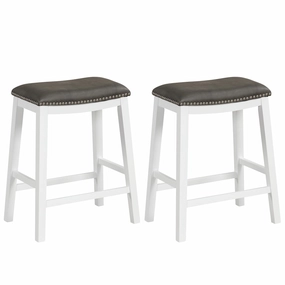 Giantex 26" Counter Height Bar Stools Set of 2, Faux PVC Leather Farmhouse Barstools w/Padded Seat kitchen barstool, adjustable bar stool