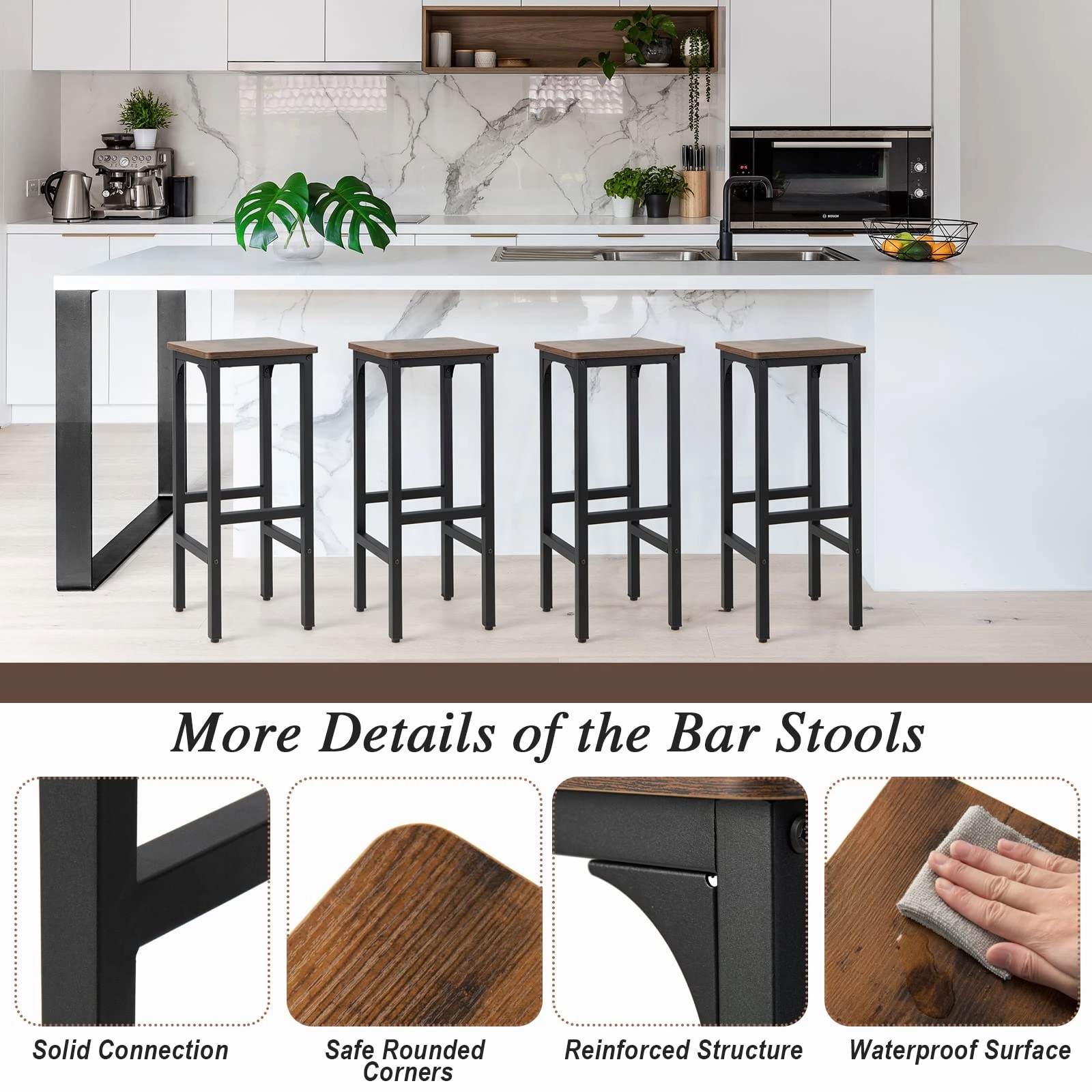 Giantex 28" Counter Height Bar Stools Set of 4
