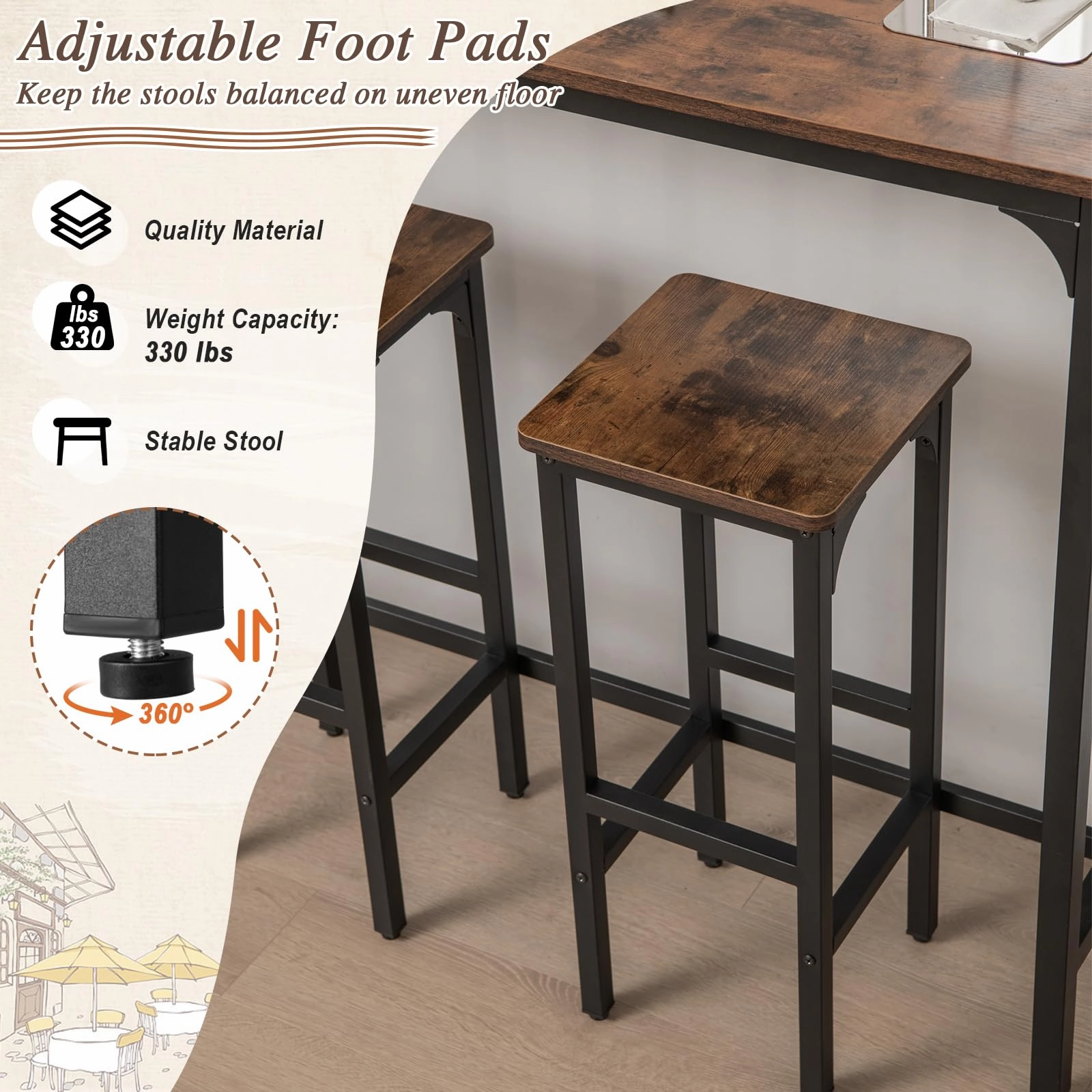 Giantex 28" Counter Height Bar Stools Set of 4
