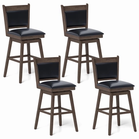 Giantex 29" Bar Stools Set, Upholstered Swivel Bar Chairs with Ergonomic Back kitchen barstool, adjustable bar stool