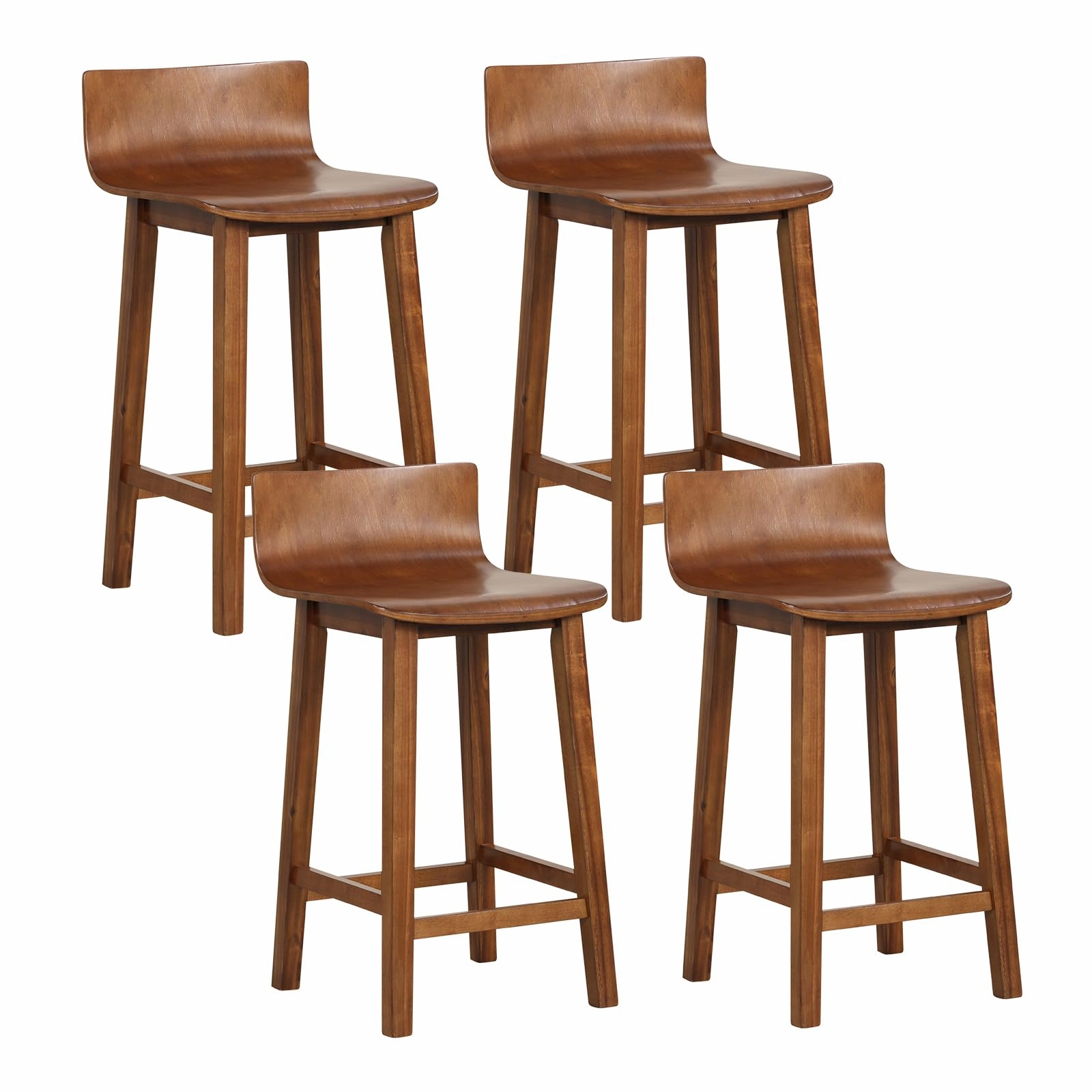Giantex 2 or 4 Bar Stools Set with Low Back & Footrest kitchen barstool, adjustable bar stool