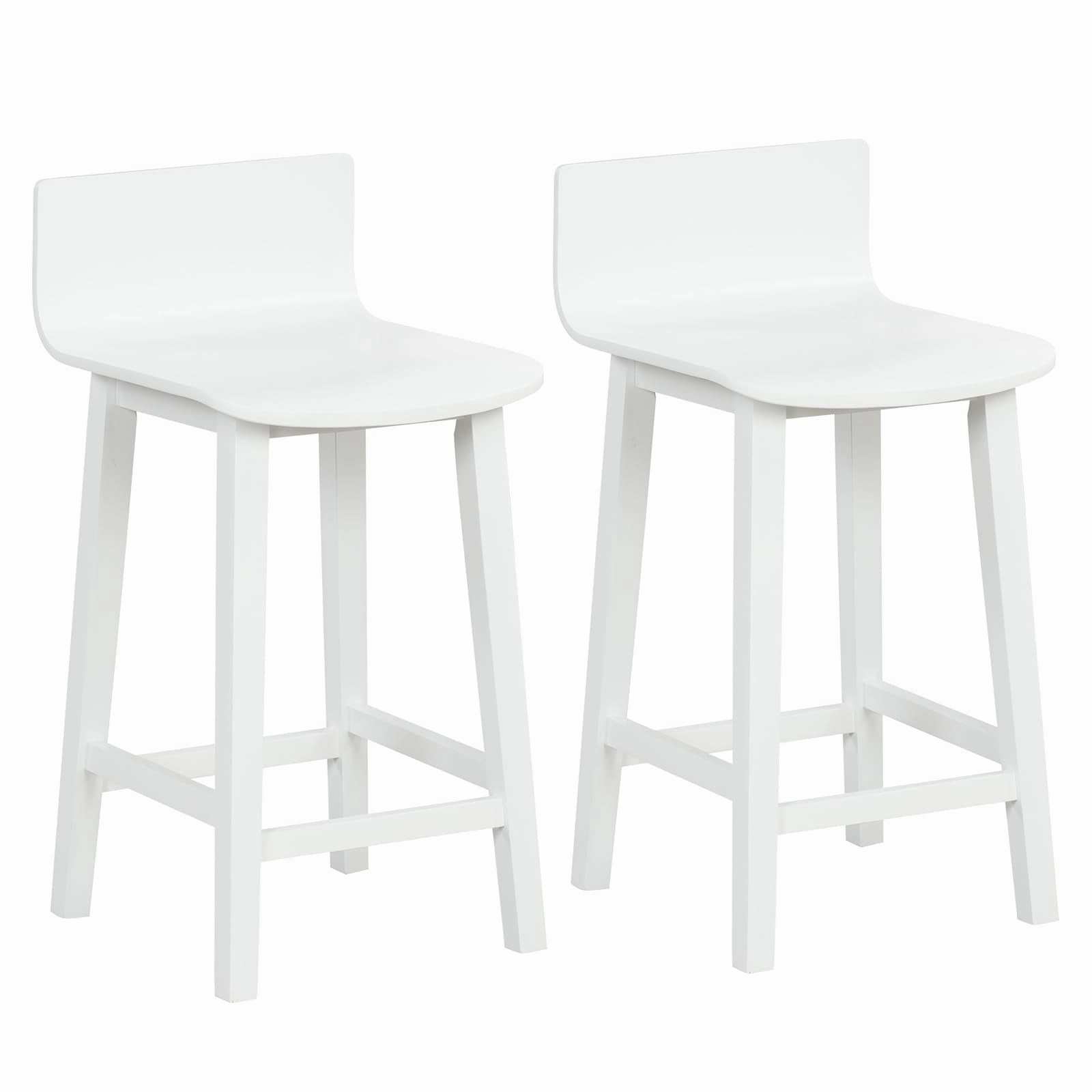 Giantex 2 or 4 Bar Stools Set with Low Back & Footrest