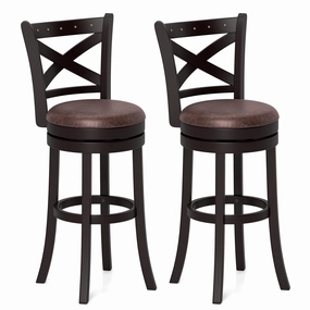 Giantex 30" Swivel Bar Stools with Footrest & Rubber Wood Frame kitchen barstool, adjustable bar stool