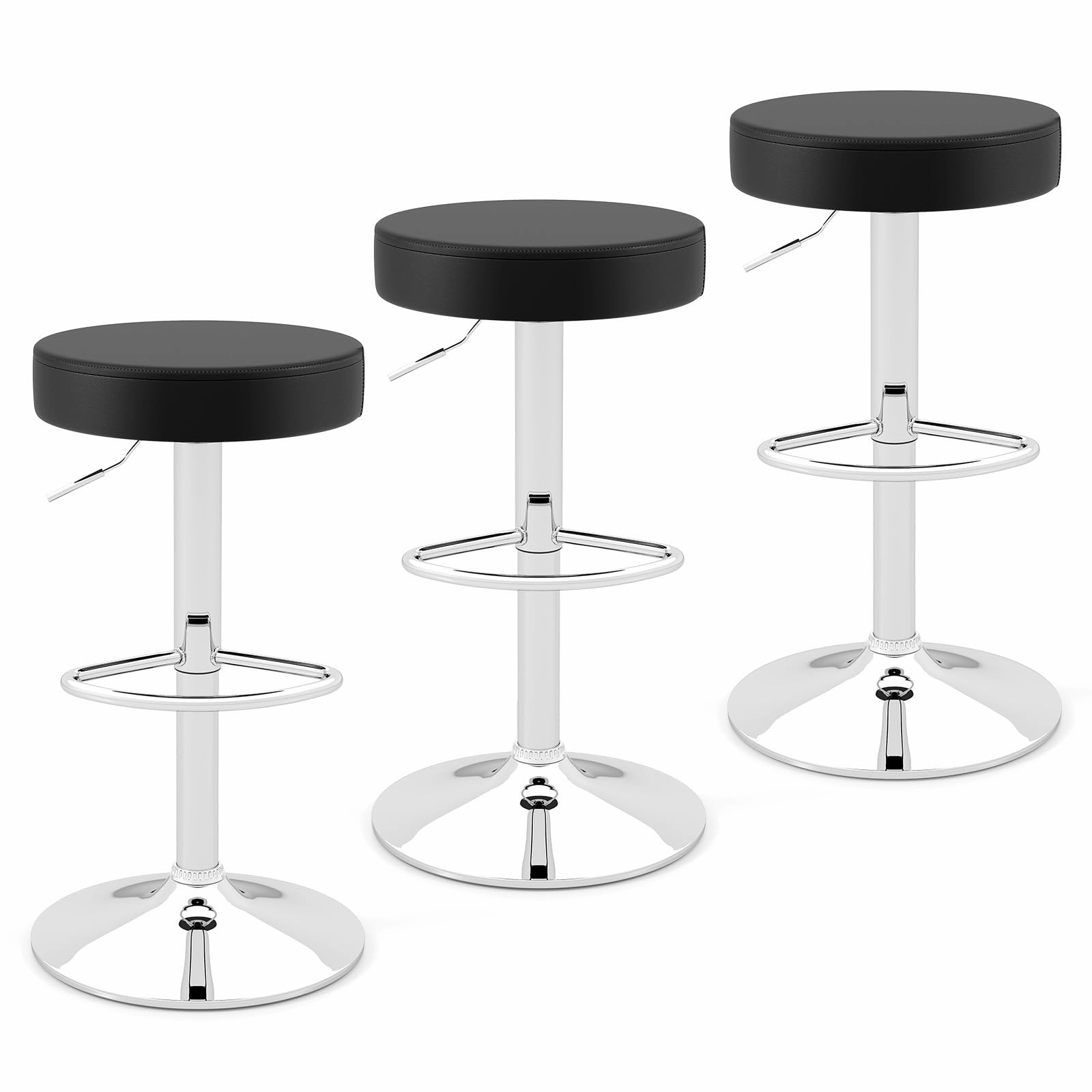 Giantex Adjustable Height PU Leather Bar Chair with Swivel Padded Seat