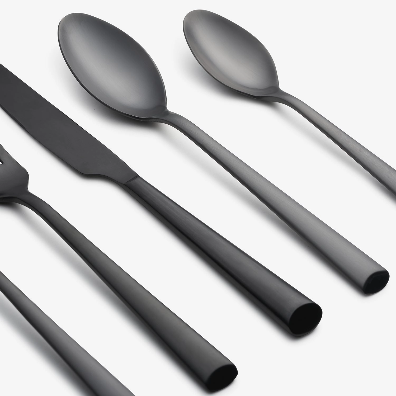 Gilda Black Satin 20 Piece Flatware Set