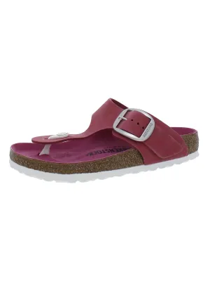 Gizeh Big Buckle Womens Nubuck Slide T-Strap Sandals
