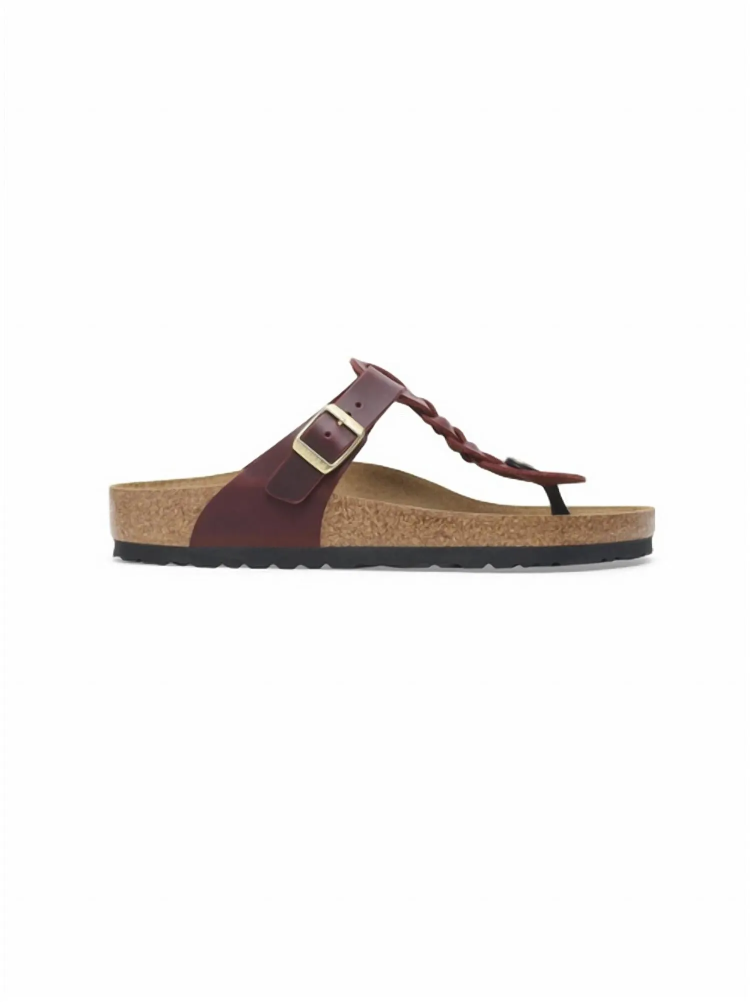 Gizeh Braided Oiled Leather Sandal In Zinfandel