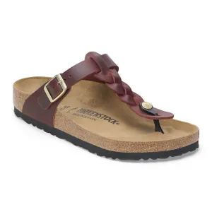 Gizeh Braided Oiled Leather Sandal In Zinfandel