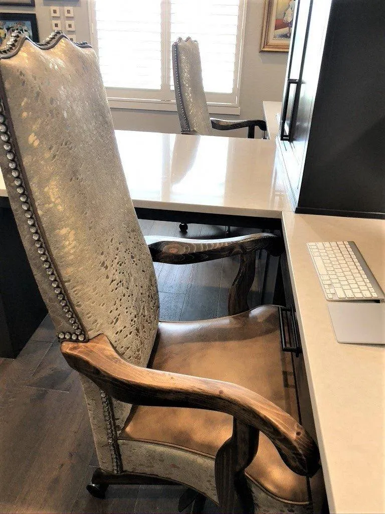 Gold Acid Wash Cowhide Office Chair