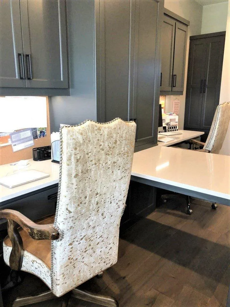 Gold Acid Wash Cowhide Office Chair