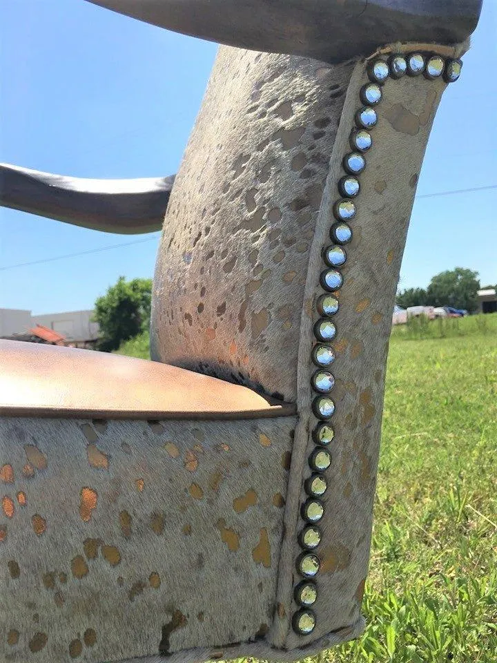 Gold Acid Wash Cowhide Office Chair