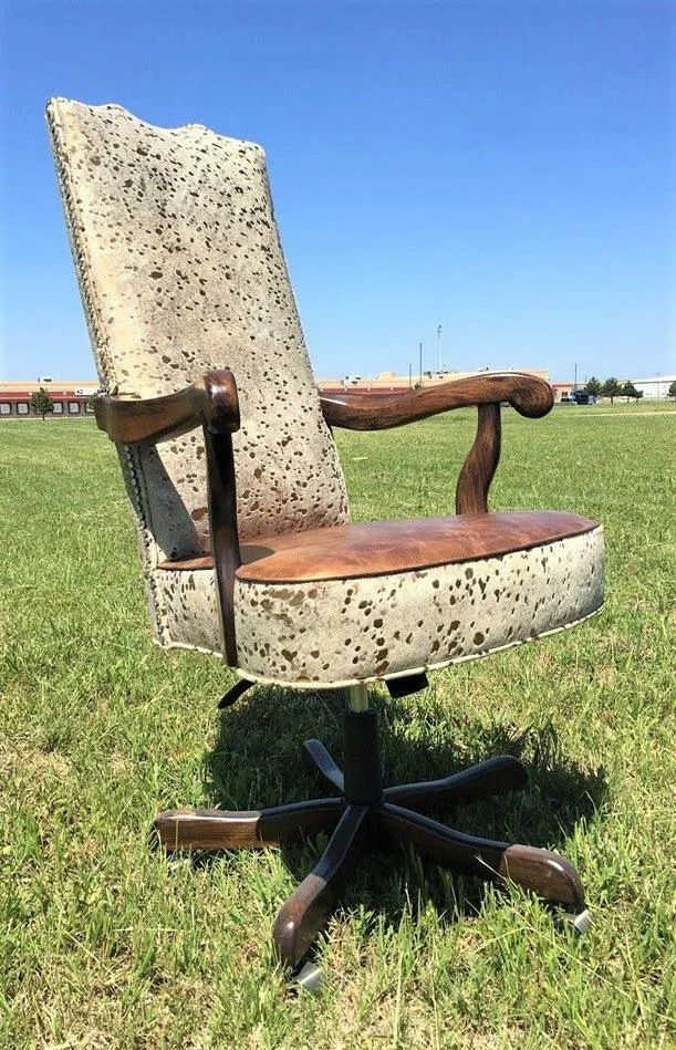 Gold Acid Wash Cowhide Office Chair