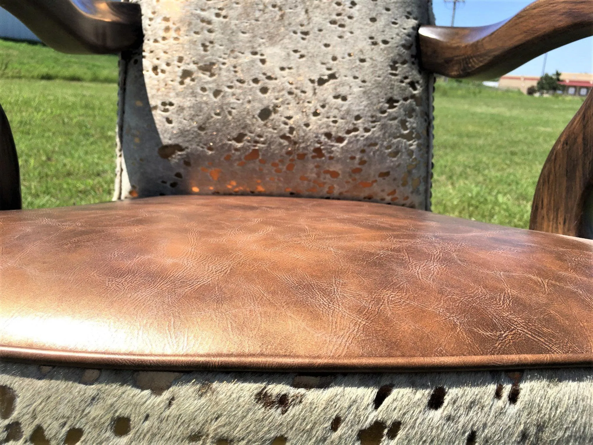 Gold Acid Wash Cowhide Office Chair
