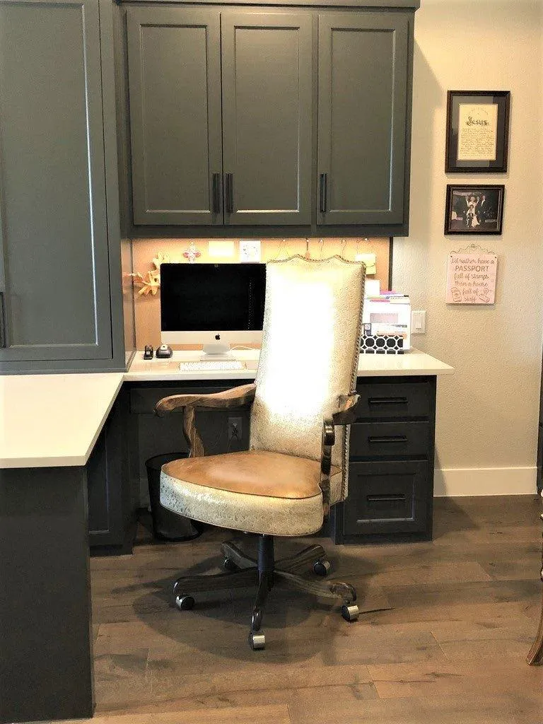 Gold Acid Wash Cowhide Office Chair
