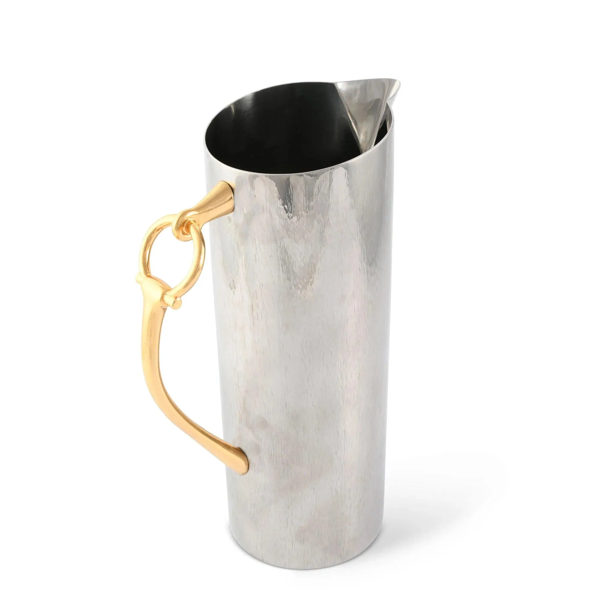 Gold Bit Handle Stainless Steel Pitcher