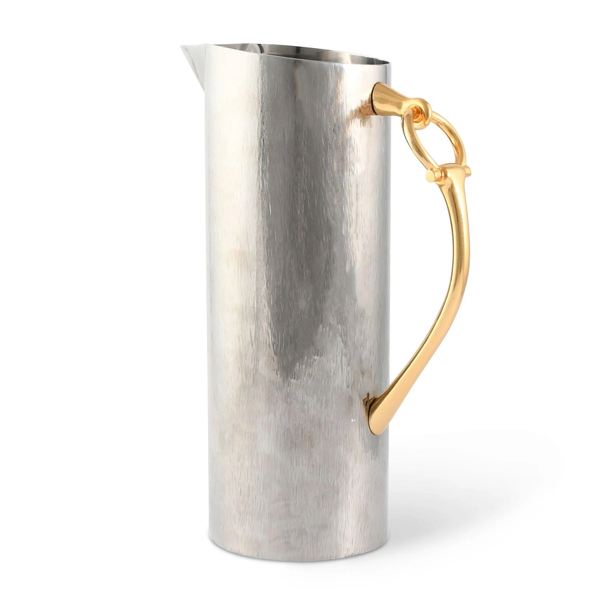 Gold Bit Handle Stainless Steel Pitcher