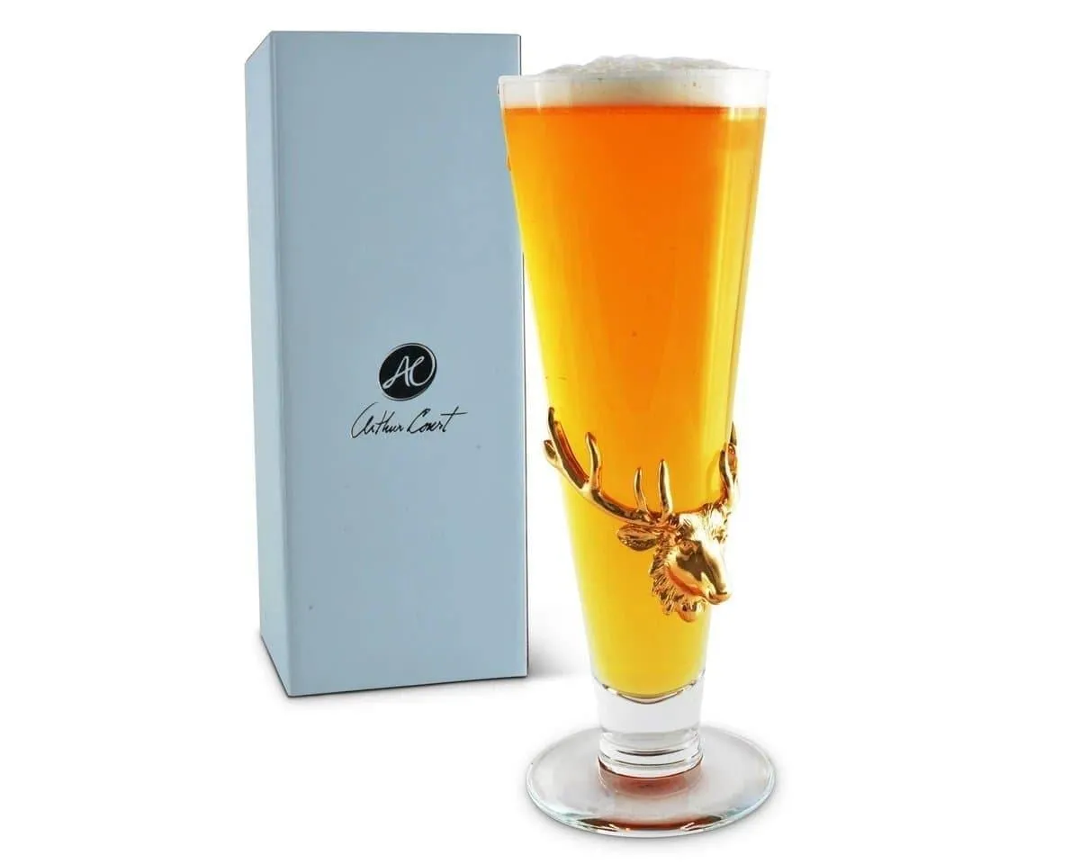 Gold Plated Elk Pilsner Glasses Set