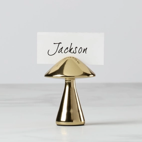 Gold Mushroom Placecard Holder
