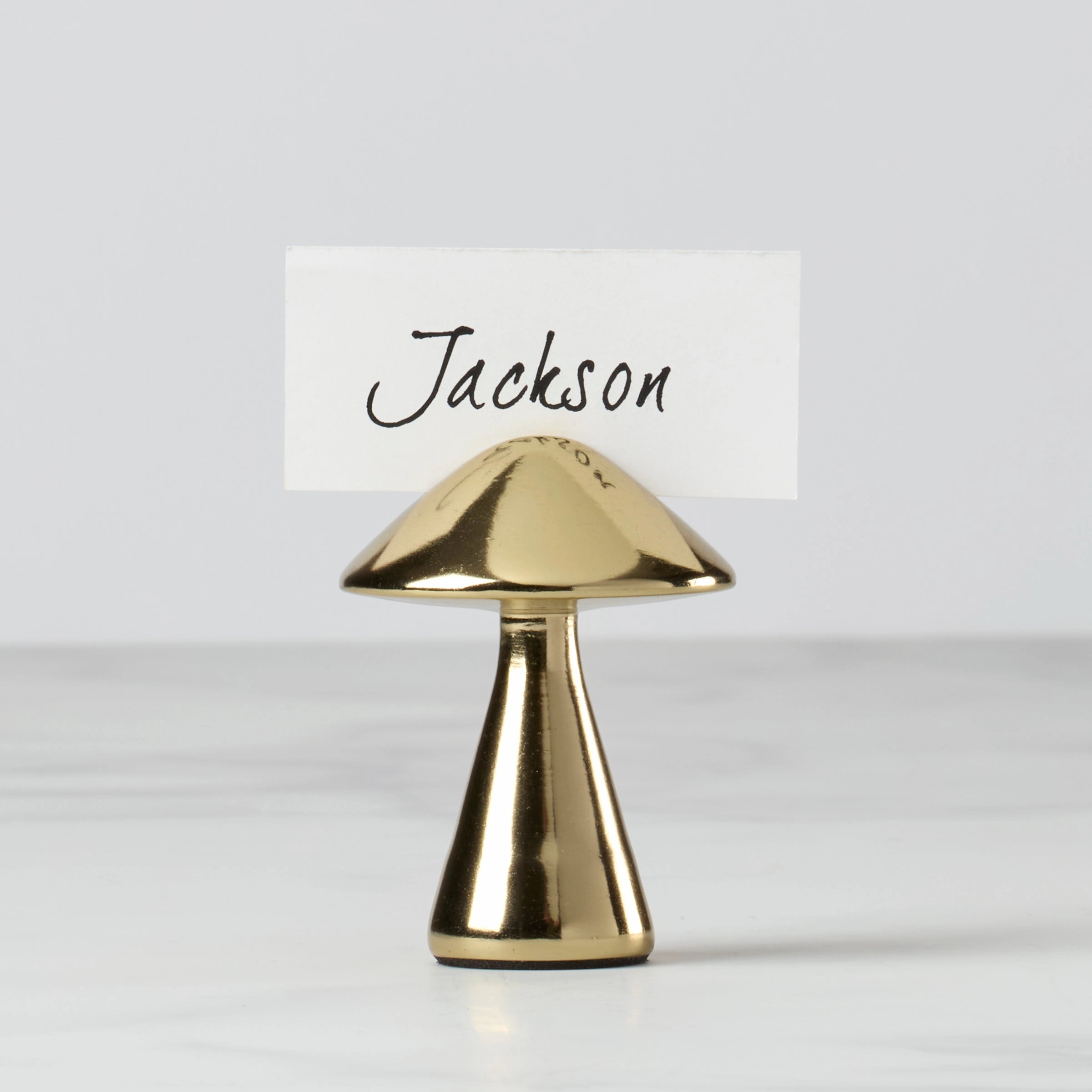 Gold Mushroom Placecard Holder