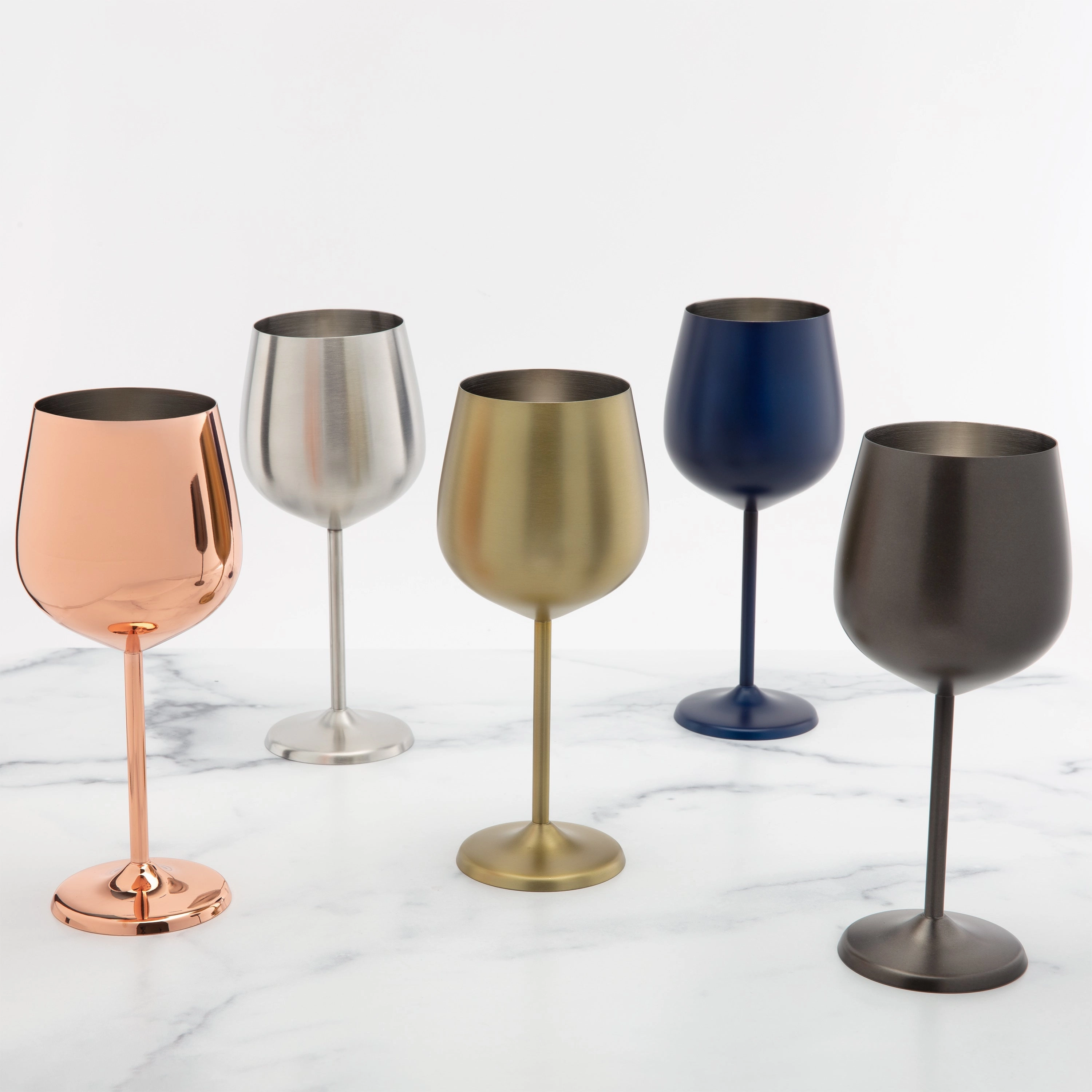 Gold Stainless Wine Glasses - Set Of 4