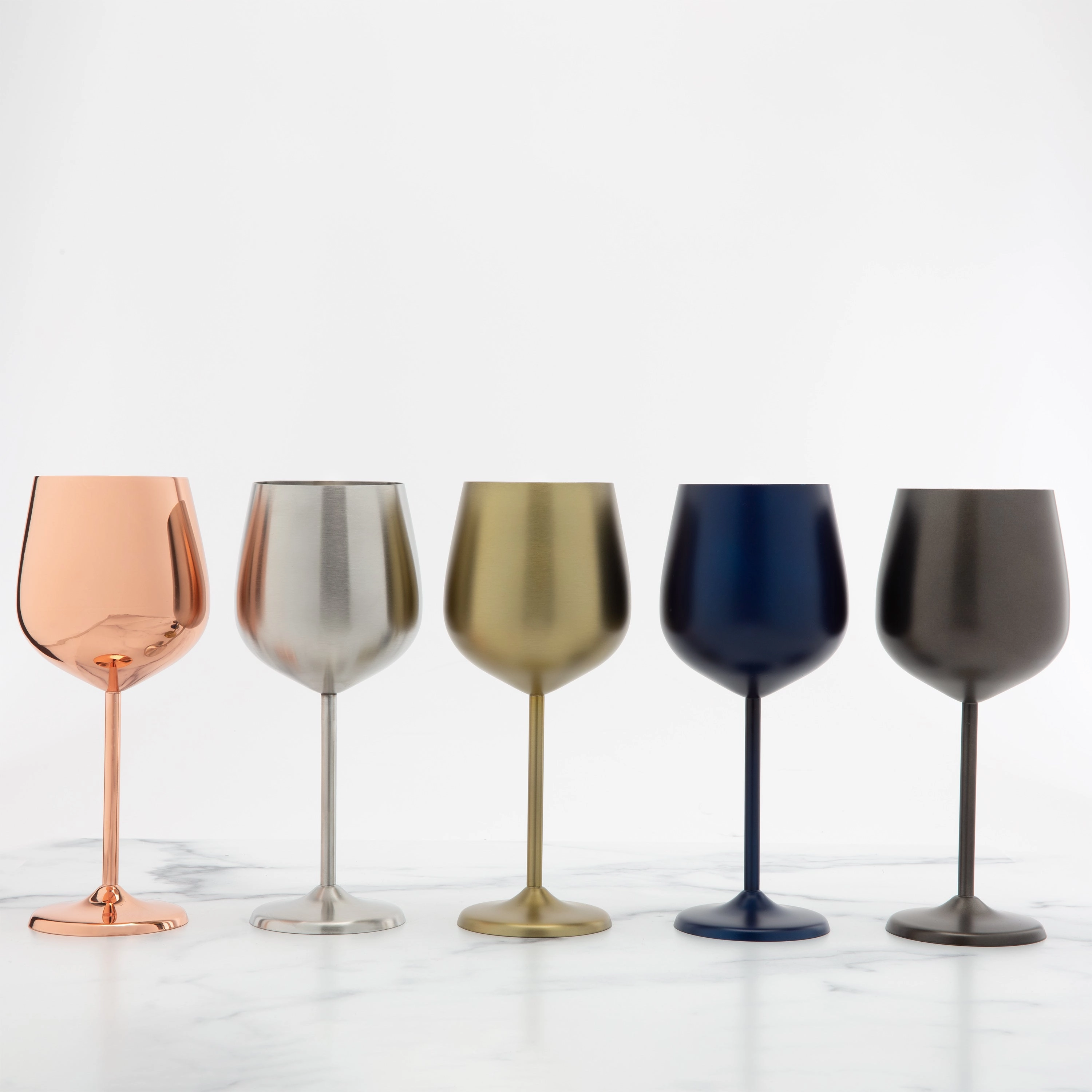 Gold Stainless Wine Glasses - Set Of 4
