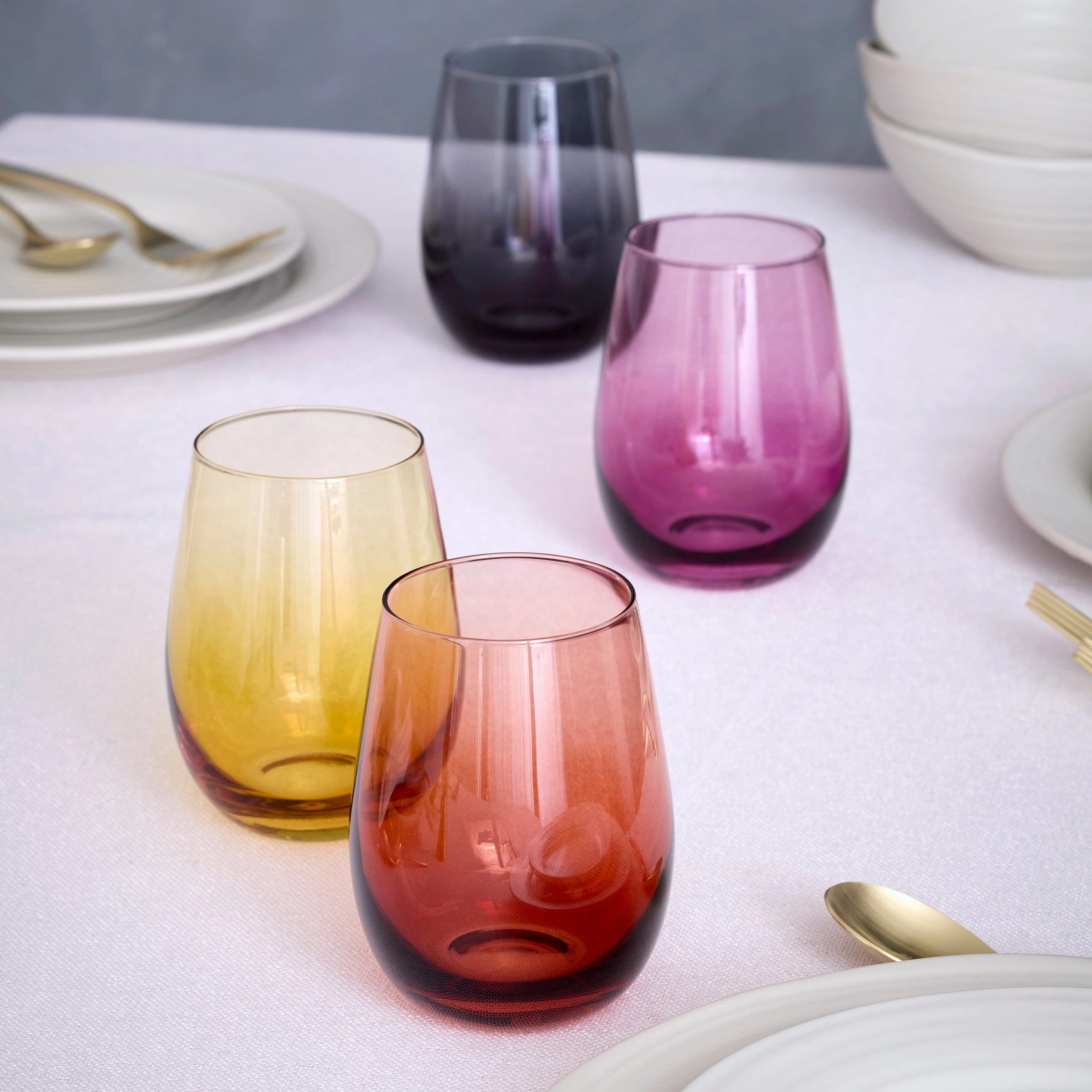 Golden Hour Stemless Wine Glasses - Set Of 4
